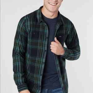 RVCA green plaid flannel